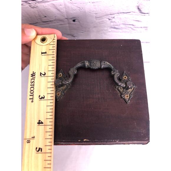 Vintage Decorative Faux Two Book Retro Wine Box Solid Wood Storage Hinge Closure - Picture 16 of 16